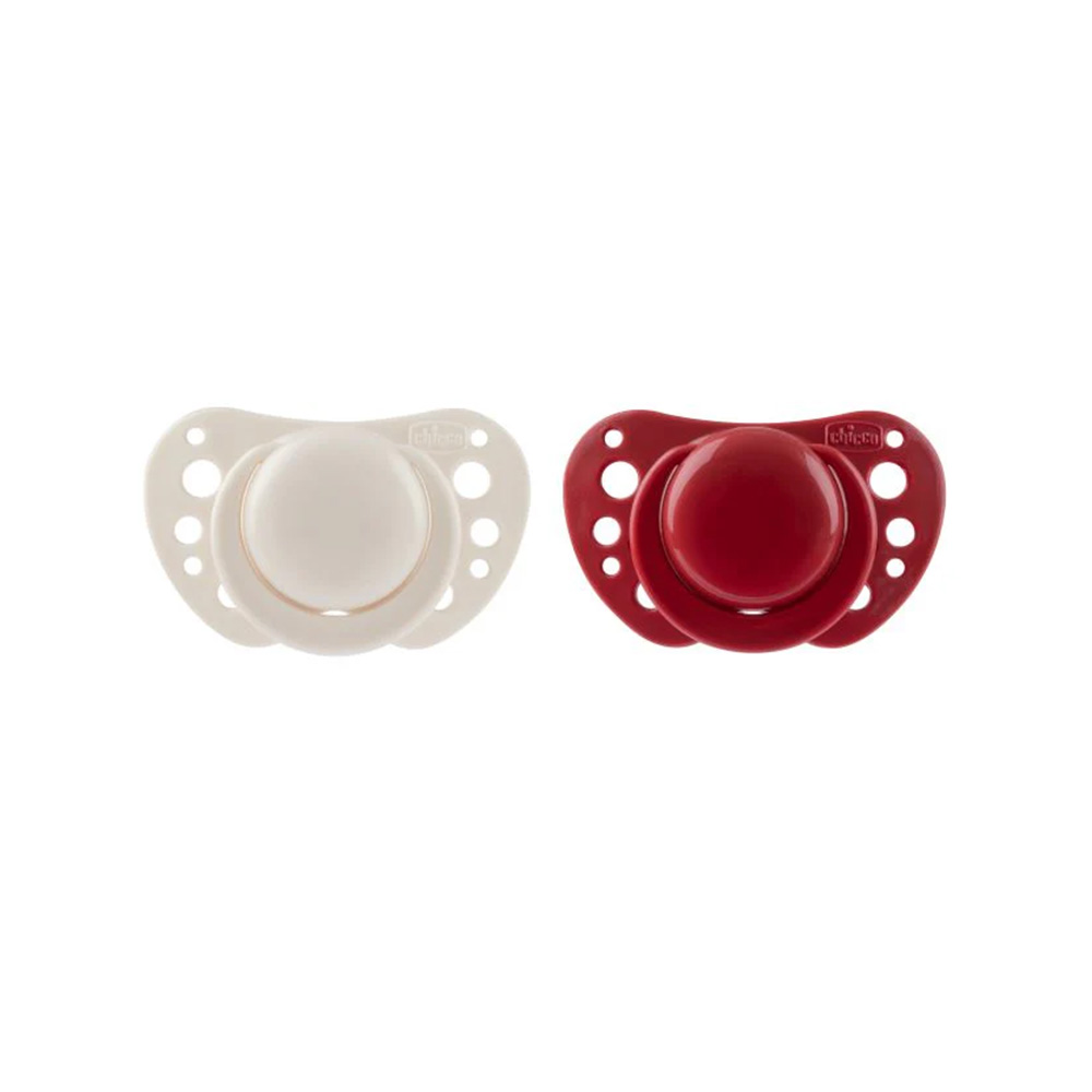 CHICCO - PHYSIO FORMA Air Πιπίλα Σιλικόνης 16-36m (Μπεζ-Μπορντώ) - 2τεμ.